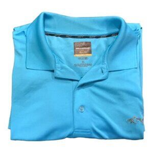 Greg Norman for Tasso Ella Five Iron Teal Polo Golf Play Dry Shirt Size XL EUC